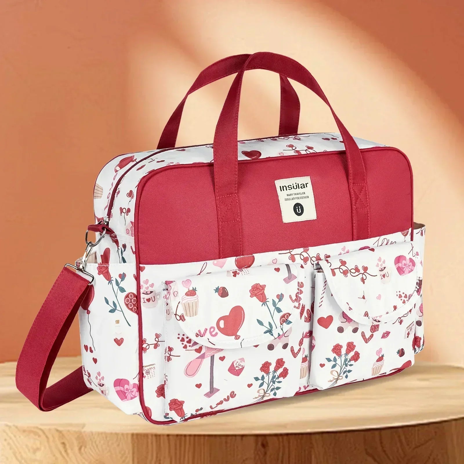 Large Capacity Floral Diaper Bag