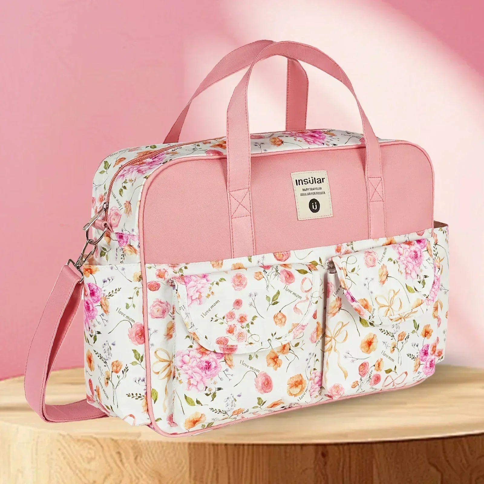 Large Capacity Floral Diaper Bag