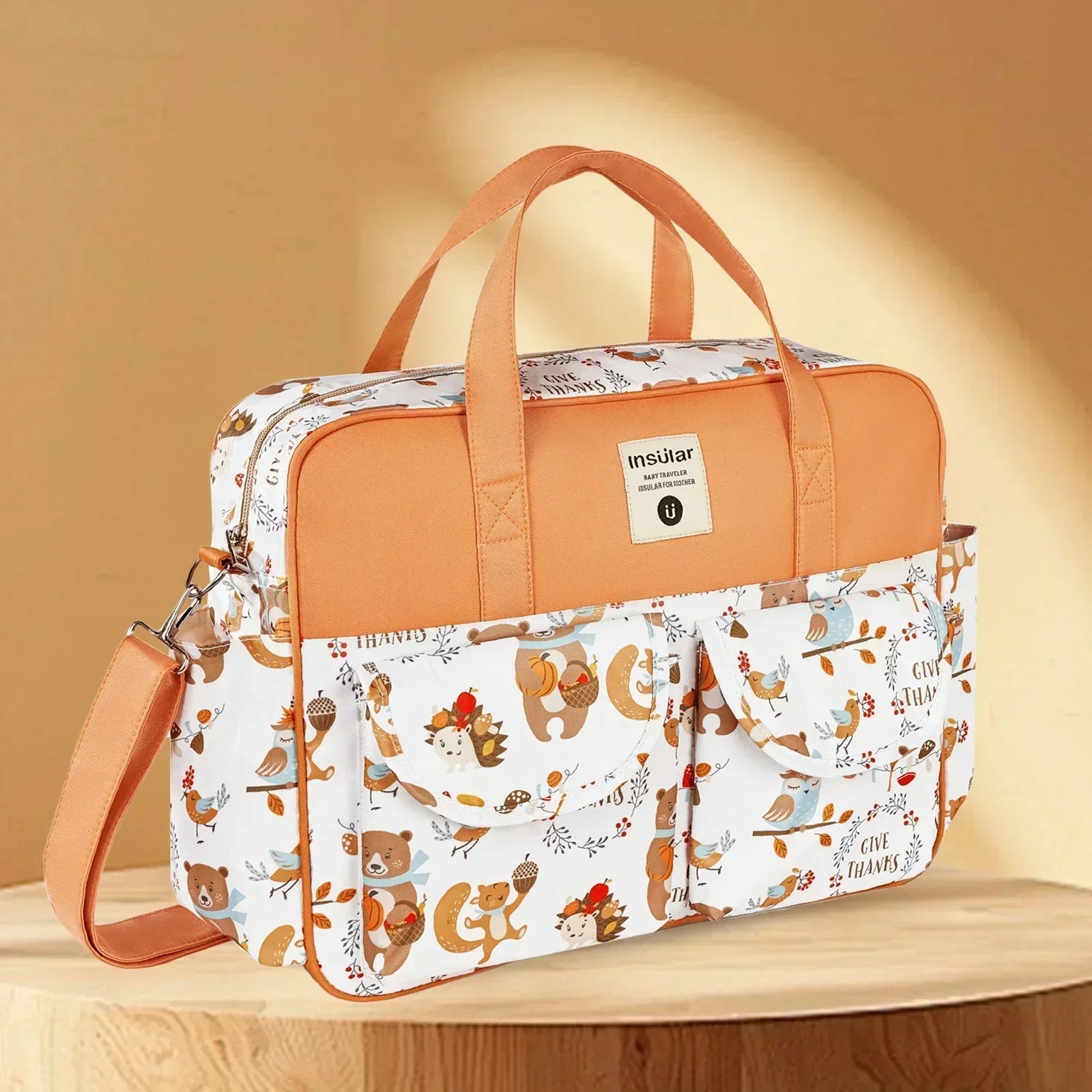 Large Capacity Floral Diaper Bag