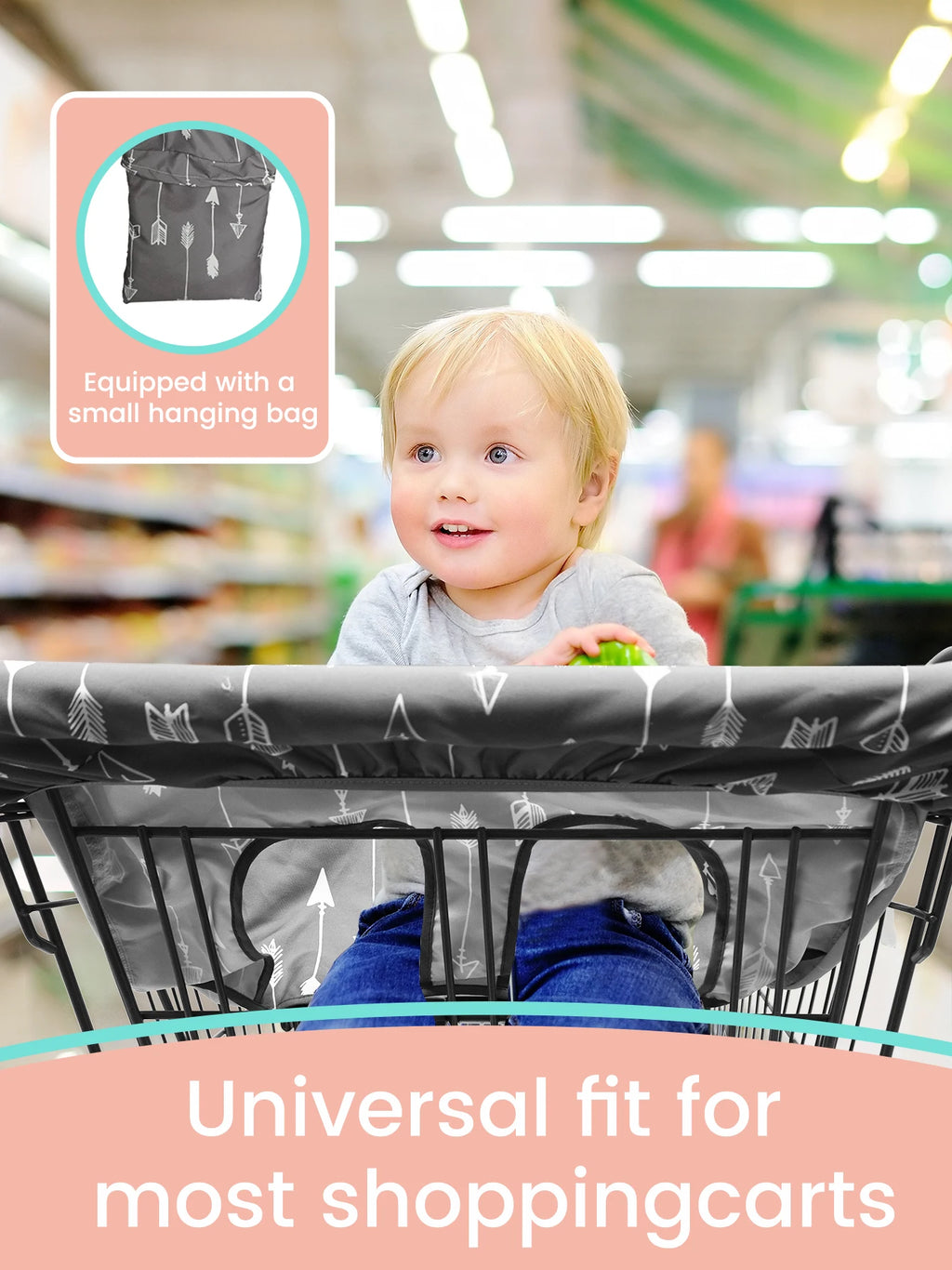 Baby Shopping Cart & High Chair Cover - 2-in-1 Portable Seat Cover