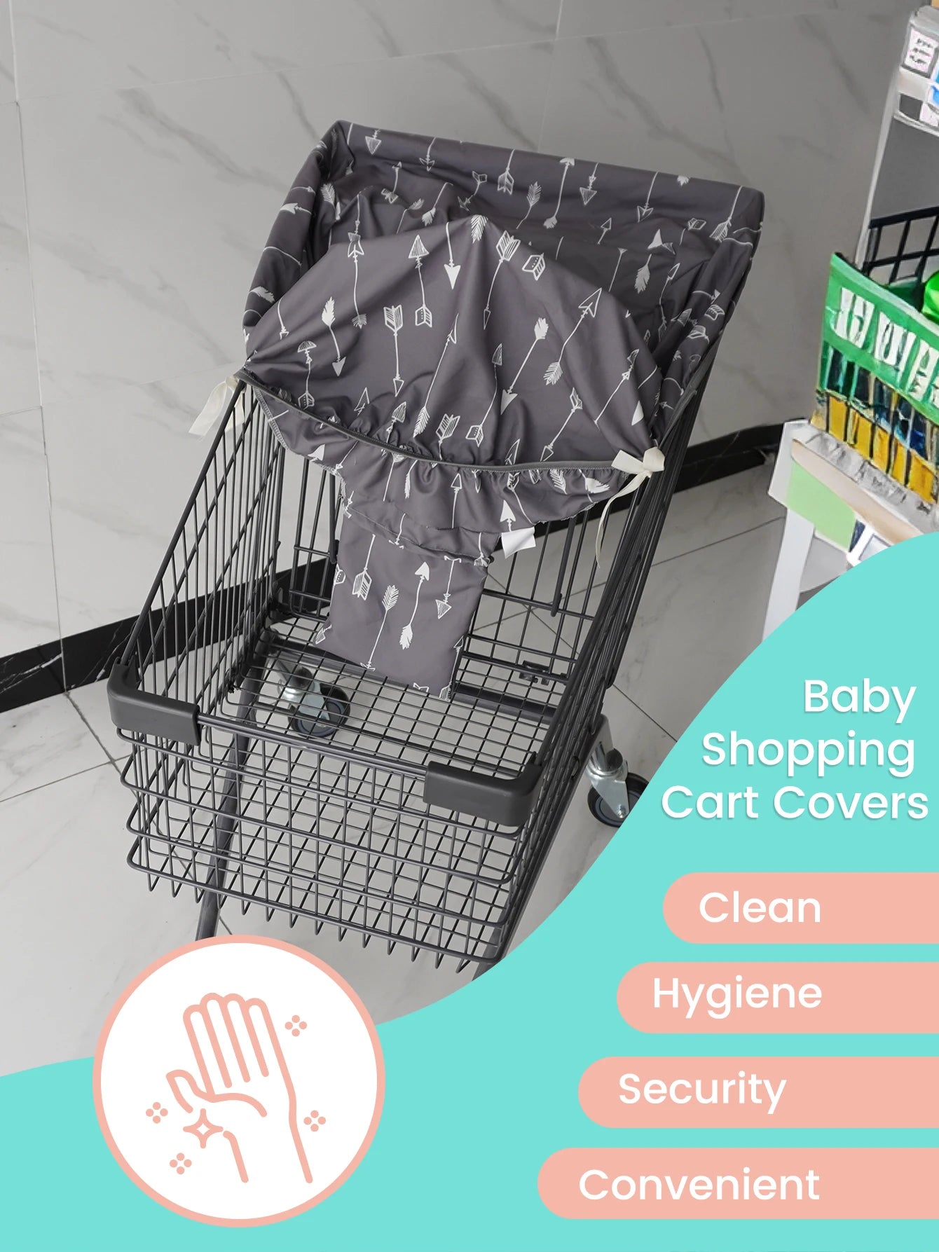 Baby Shopping Cart & High Chair Cover - 2-in-1 Portable Seat Cover