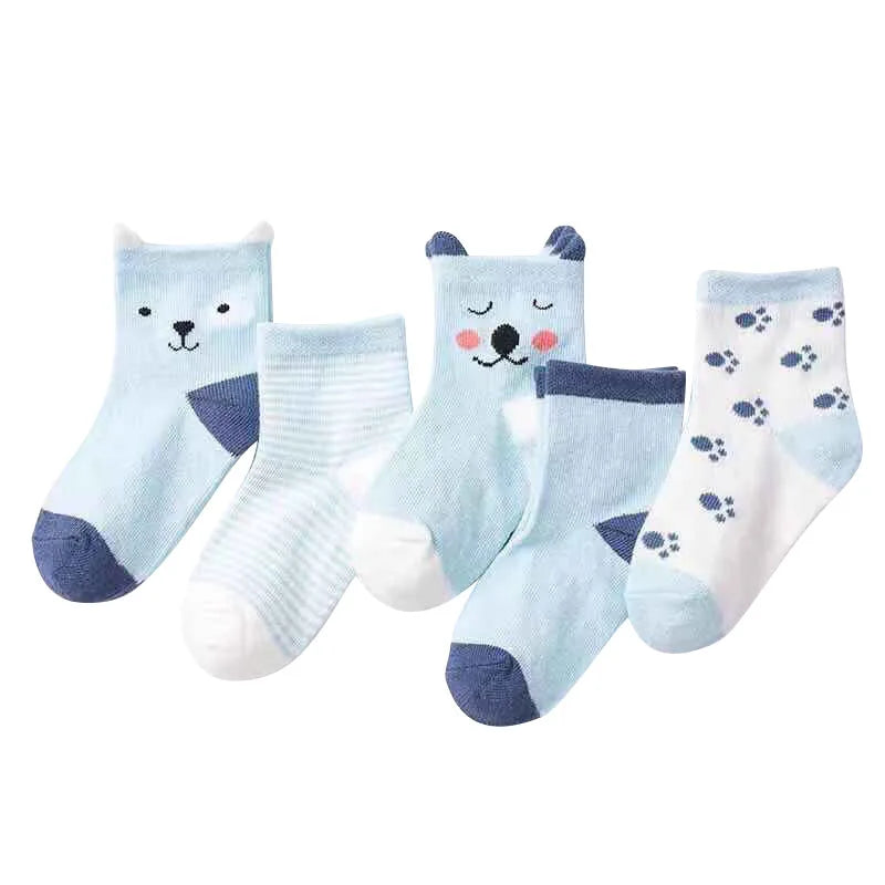 5 Pack Soft Baby Ankle Socks